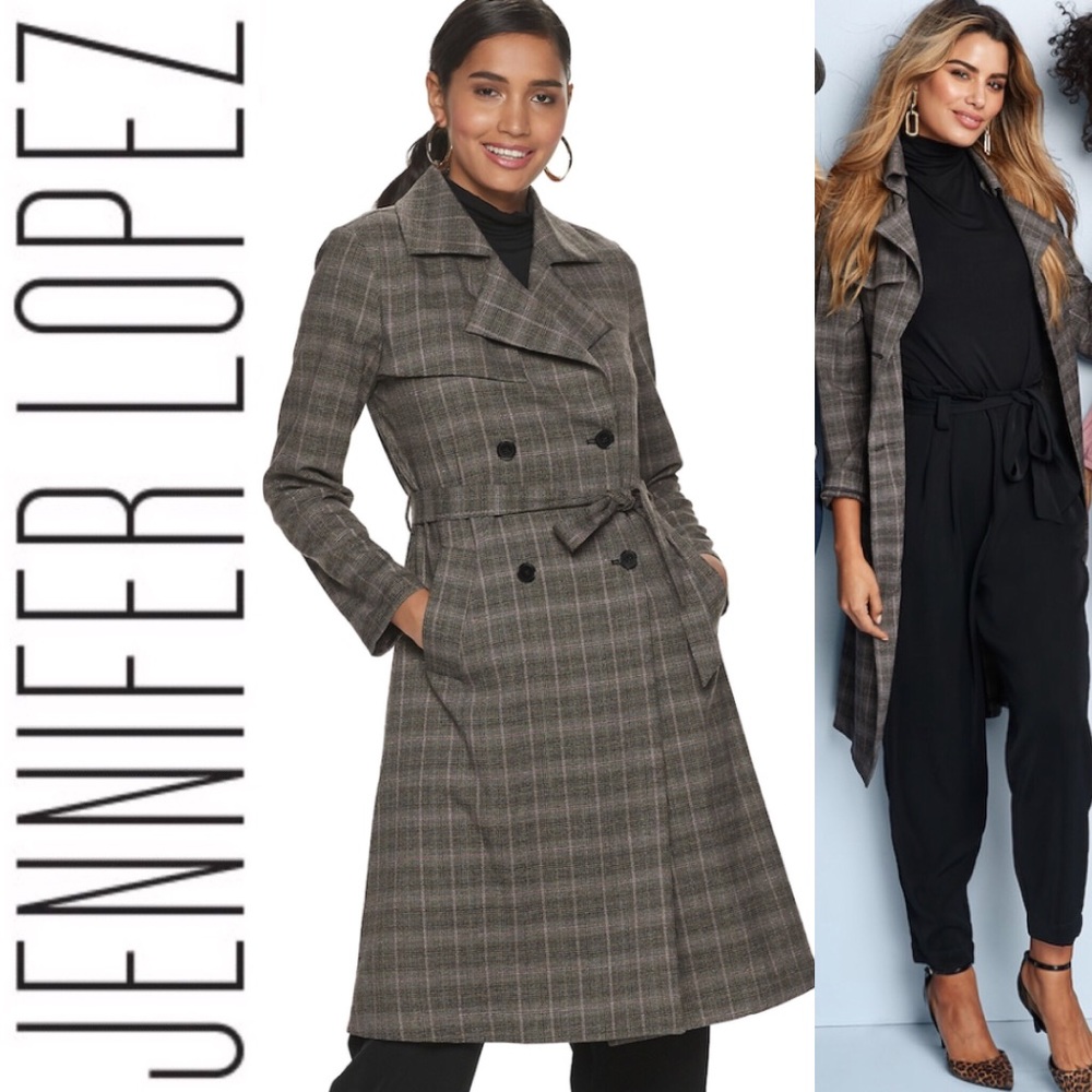 🆕🧥 Plaid Power Trench Jacket Dress Shirt JLO